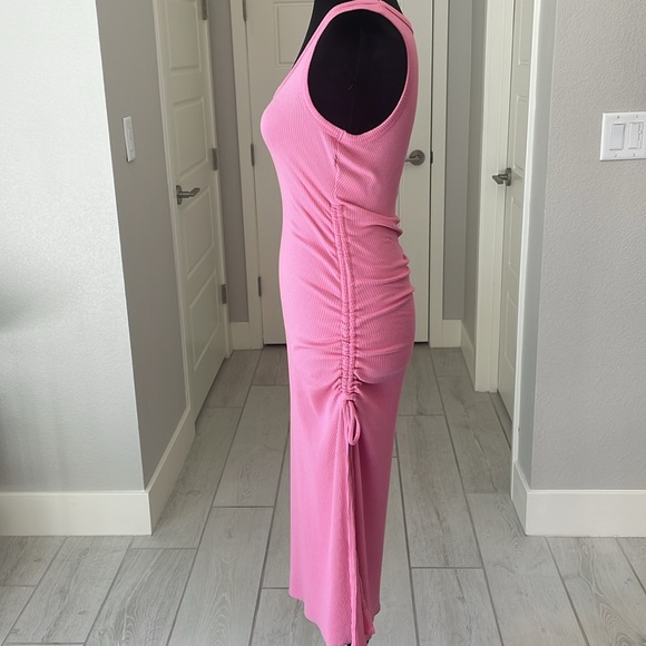 J. Crew Ruched Midi Dress in Vintage Rib in Flamingo Size S - Picture 5 of 12